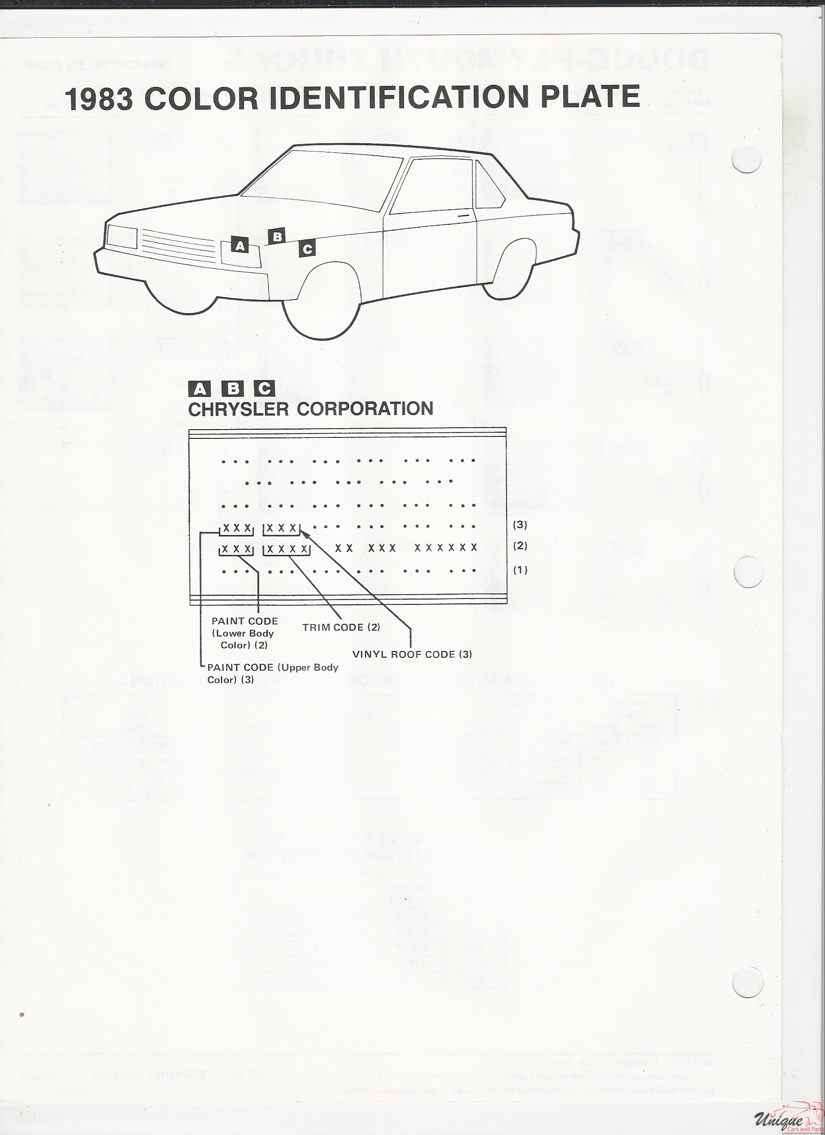 1983 Dodge-1 Paint Charts